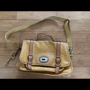 Yellow Fossil Messenger Bag